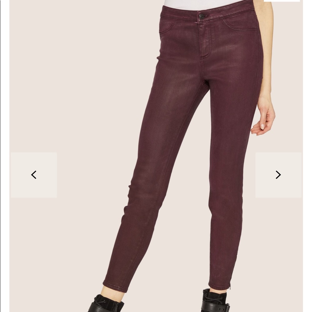Armani Exchange J14 COATED ZIP-UP MOTO JEGGING